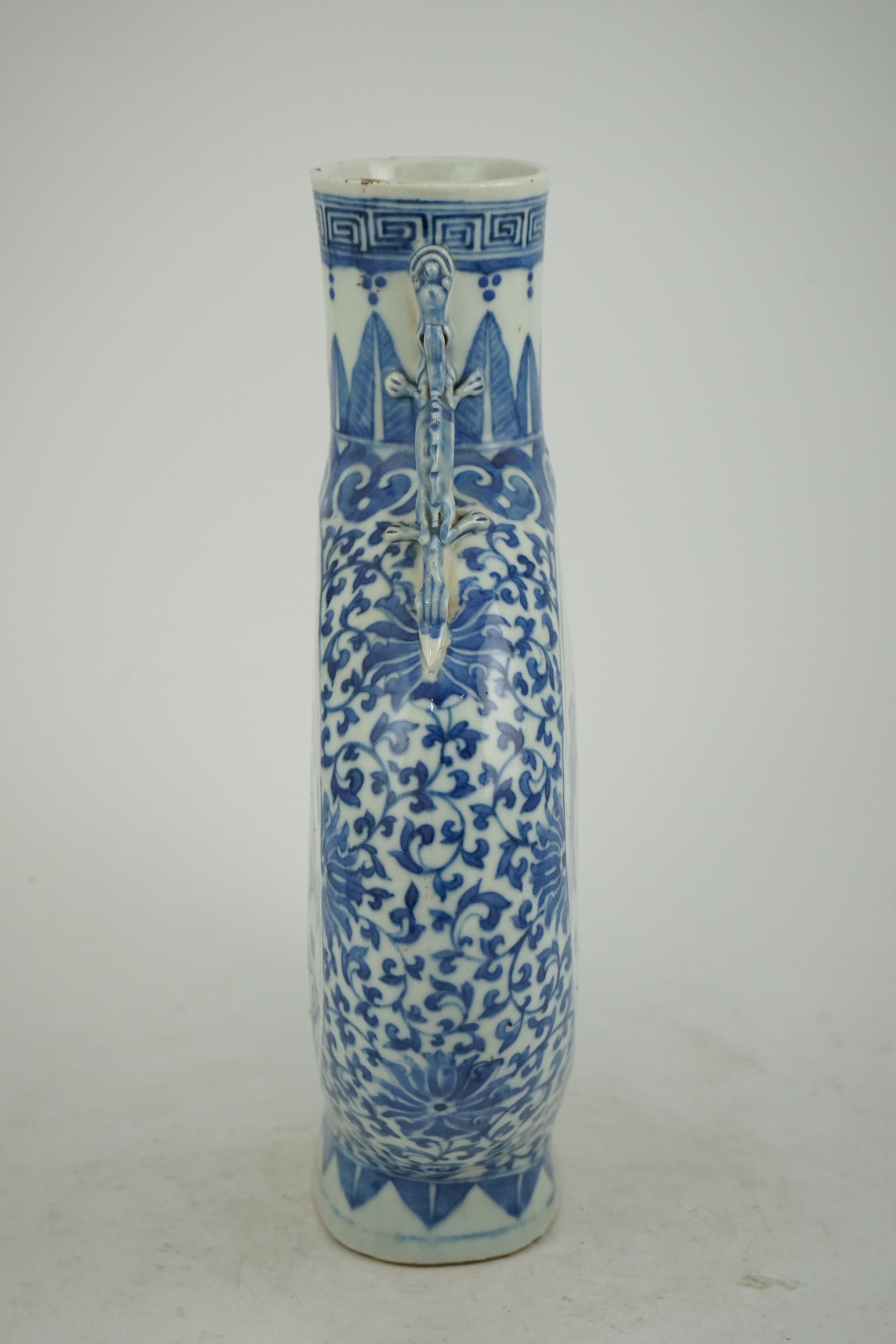 A large Chinese blue and white moonflask, bianhu, 19th century